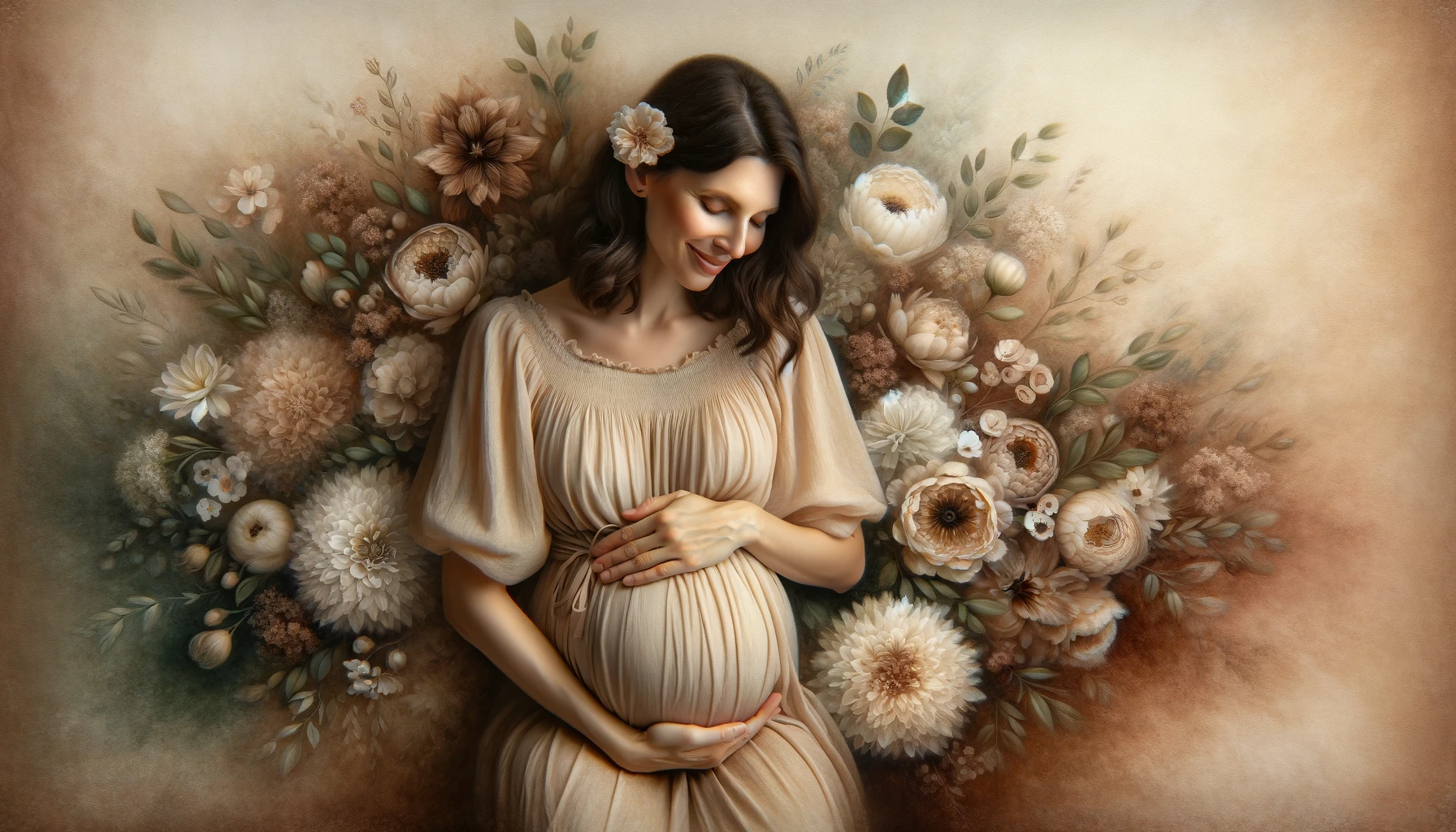 фотосессия беременности с цветами