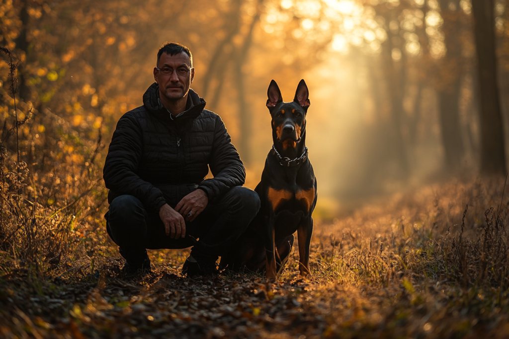 фотосессия с доберманом мужская